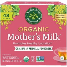[해외직구] Traditional Medicinals Organic Mother's Milk 여성용 차 건강한 수유 촉진 - 티백 48개, 1개, 48개입