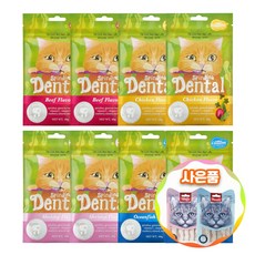캣템 스피루리나 고양이 덴탈간식 혼합 4종 2개씩 8개 + 증정 츄르 5p 구강케어 구취감소, 혼합 8개(비프2쉬림프2오션피쉬2치킨2) + 츄르5p, 1개