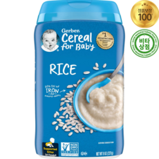 거버 오트밀 초기 이유식 씨리얼 쌀 라이스 철분 227g Rice Iron, 8 oz, 1개