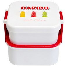 HARIBO 黃金熊午餐盒 2層便當盒, 紅色, 1個