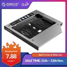 ORICO 2.5 인치 hdd 케이지 SSD 디스크 캐디 하드 디스크 알루미늄 지원 2 테라바이트 하드 디스크 드라이브 박스 인클로저 6Gbps HDD 케이스 베이|HDD 인클로, 1개, Silver, CHINA