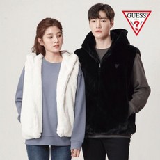 [엔터식스]게스 20.F/W [온라인] 유니 밍크퍼 후드 베스트NK4W0617