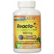 Solaray 솔라레이 리액타 비타민C 500mg Reacta C with Bioflav Vitamin 180정, 1팩