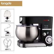 LONGDE 가정용 반죽기 거품기 5L 1200W 대용량 고출력, 블랙