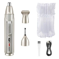 Kemei USB 충전 휴대용 코 귀 눈썹 트리머 3 in 1 뷰티 키트 전기 수염 이발기, 1. KM-315 With bubble, 1개