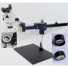 Fyscope 3.5x ~ 90x trinocular 가이드 스테레오 줌 현미경 pcb 검사 현미경 + 60 pcs led 라이트, 1개