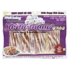  헬로도기 애견간식 대용량간식 300g 건조간식/육포, 치킨샌드위치꽈배기, 5개 