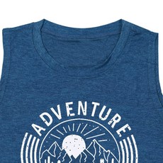 FLOYU 여성용 Adventure is Calling 탱크 탑 재미있는 하이킹.. 정품보장, Blue, Large