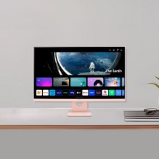 LG전자 27인치 스마트모니터 27SR50FE 핑크색상 IPTV IPS webOS 23 미러링 OTT 에어플레이 스크린쉐어 와이파이, 택배발송