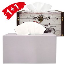 인테리어박스
  비에이스 우드 티슈케이스 2개/화장지 휴지 각티슈 커버/빈티지 인테리어 소품 02.자전거 12.모던 그레이 