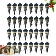 100pcs DIY 크래프트 종이 콘 크리 에이 티브 플라워 홀더 꽃다발 캔디 박스 웨딩 파티 선물 블랙|선물가방&포장용품|, 1개, As Shown 2, 단일