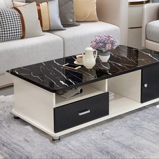 국내 조립형 화이트 가정용 티테이블 블랙 내구 작은 티테이블, black