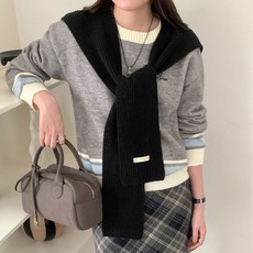 CLOREX 데일리 니트 숄 케이프 가디건 머플러