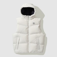 (매장정품) 엄브로 남여공용 액티브 플라이트 후드 덕다운 베스트 오트밀 베이지 남자 여자 양면 패딩조끼 커플 아우터 점퍼 바람막이 데일리 후드 후드티 맨투맨 조끼 경량패딩