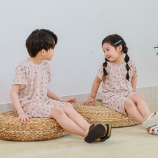 삐삐롱 [삐삐롱24SS]포레파파 에어스킨스판 반팔 상하세트