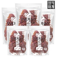 정직하개 강아지 대용량 육포간식, 5개, 1kg, 오리가슴살 