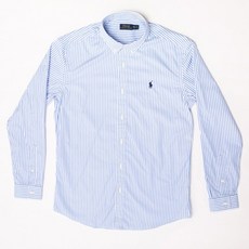 해외직구 폴로 셔츠 Classic-fit 코튼 셔츠 Urban 캐주얼 스카이 스트라이프 셔츠