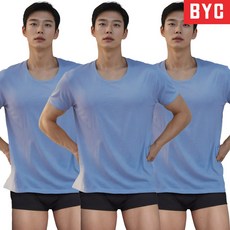 BYC 남자 순면 단색 컬러 부드러운 반팔런닝 3매