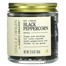 심플리 싱글 오리진 스리랑카 블랙 페퍼콘 61g Peppercorn, 61g(2.15oz), 1개