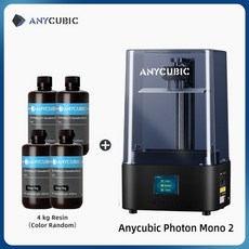 UV인쇄기 UV프린터 소형 ANYCUBIC 포톤 모노 2 4K LCD 3D UV 수지 고해상도 인쇄 165x143x89mm 최신 인치