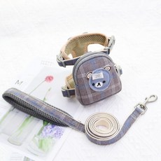 강아지 유치원 가방 애견 책가방 백팩 외출 산책 슬링백 하네스 리드줄, 1개, E + M