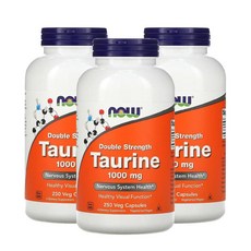 나우푸드 타우린 더블스트렝스 NOW Taurine 1000mg 250캡슐 3병, 3개, 250정