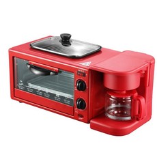 토스터기 other/HL-9L-K3in1아침기계 소형전기 오븐 빵굽는기계 국다용도 집, T07-레드색 아침기계+피자판