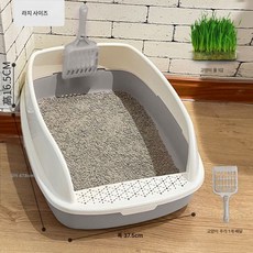 고양이 사분 고양이 화장실 오버사이즈 샌딩 방지 모래 오픈 고양이 똥통 전체 반밀폐 아기 고양이 용품, 색깔17, 1개