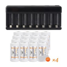 PALO-3.7V 이온 16340 16350 배터리 CR123A 레이저 펜용 충전식 LED 손전등 범용 충전기, [01] 3.7 볼트, [06] 16PCS and charger