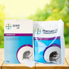 바이엘회사 잘먹고 잘죽는 쥐약 분말형 살서제 라쿠민 티피 1kg 가루형 쥐약 3개, 1세트, 3개입