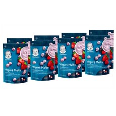 거버 요거트 멜츠 8개월 이상 아기 간식 스트로베리 앤 믹스 베리 Gerber Yogurt Melts Snack 1oz(28g) 8개 세트, 딸기+믹스베리