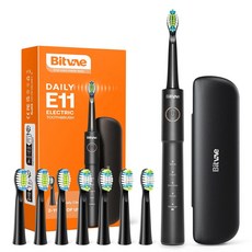 비트베이 E11 전동칫솔 가성비 진동칫솔 칫솔모8개포함 Bitvae Amazon베스트 블랙 섬네일