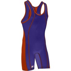 브루트 매버릭 레슬링 싱글렛 커스텀 컬러, Purple/Orange, Youth Small (40-55lbs), 1개