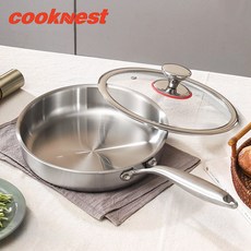 CookNest 인덕션 316 스텐팬 후라이팬 스테인레스 프라이팬 논코팅팬, 1개, 22cm