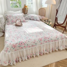  러빙랩 나탈리 순면 레이스 침대 스프레드 Q K 