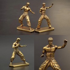 이소룡 브루스리 쿵푸 브라스(황동) 피겨린 피규어 조각소상 Figurine Figure Statuette (2개 1세트)
