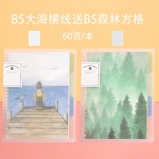 바인더 B5루스리프수첩 버클 필기노트 두꺼운공책 매우두꺼운 학생용 빅사이즈 32a5루스리프수첩 20구멍, T20-B5가로줄(향한 바다)보내기 B5체크 카모플라주 깊이