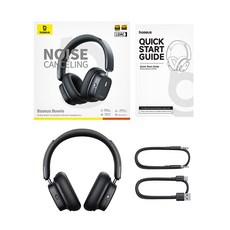Baseus Bowie 30 Max 무선 헤드폰 액티브 노이즈 캔슬링 이어폰 블루투스 5.4 오버이어 헤드셋 대형 드, 01 Bowie 30 Max