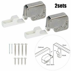 2pcs 자동 잠금 도어 보트 미니 푸시 캐치 래치 캐비닛 캐러밴 Motorhome 찬장 문 크로스 키