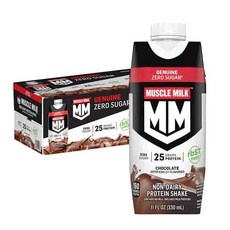 머슬밀크 제뉴인 프로틴 쉐이크 초콜릿맛 330ml 18팩 Muscle Milk Genuine Protein Shake Chocolate 11 fl oz 18-count, 18개