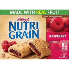 Kelloggs Nutri-Grain Cereal Bars 뉴트리 그레인 시리얼 바 라즈베리 3개, 295g