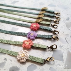 들꽃마스크스트랩 6mm니트줄 써지컬가능 코바늘 핸드메이드