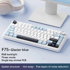 AULA F75 기계식 키보드 유선 2.4G 블루투스 RGB PBT 레이아웃 OEM 프로파일 개스킷 맞춤형 PC 게임용