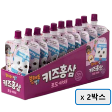 롯데칠성음료 브레드이발소 캐릭터 키즈홍삼 포도야채, 20개, 100ml