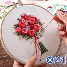 정품취미생활 프랑스자수 패키지-웨딩부케x2개 diy재료 DIY키트 프랑스자수기초 혼자놀기 방과후 자수놓기;ah;+nas*OK, [-옵션:상품선택-]