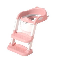 HENK 아기 변기 커버 유아 전용 접이식 계단 발 디딤대, 핑크