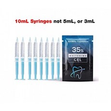 여덟 (8) 거대한 10mL 주사기 SenAllis Cosmetics 치아 미백 젤 80mL 35 % 젤 주사기 치아 미백 스트립보다 빠르고 효과적 하이 스마일 치아 미백 키트와 호, 단일
