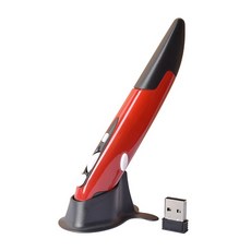 무선 광학 펜 마우스 2.4GHz USB 마우스펜 3색 속도 조절가능, 레드