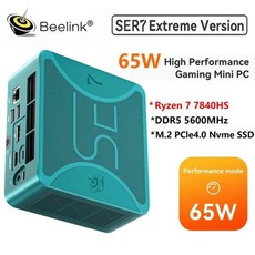미니PC Beelink SER7 MAX 게임용 미니 PC 컴퓨터 라이젠 7 7840HS 윈도우 11 DDR5 5600MHz PCle4.0 Nvme SSD Wifi6 BT5.2 6, 없음, 없음, 18) DDR5 64GB 2TB - Green-AU