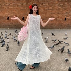 만자천홍 여성 니트 원피스 루즈핏 Q24-01